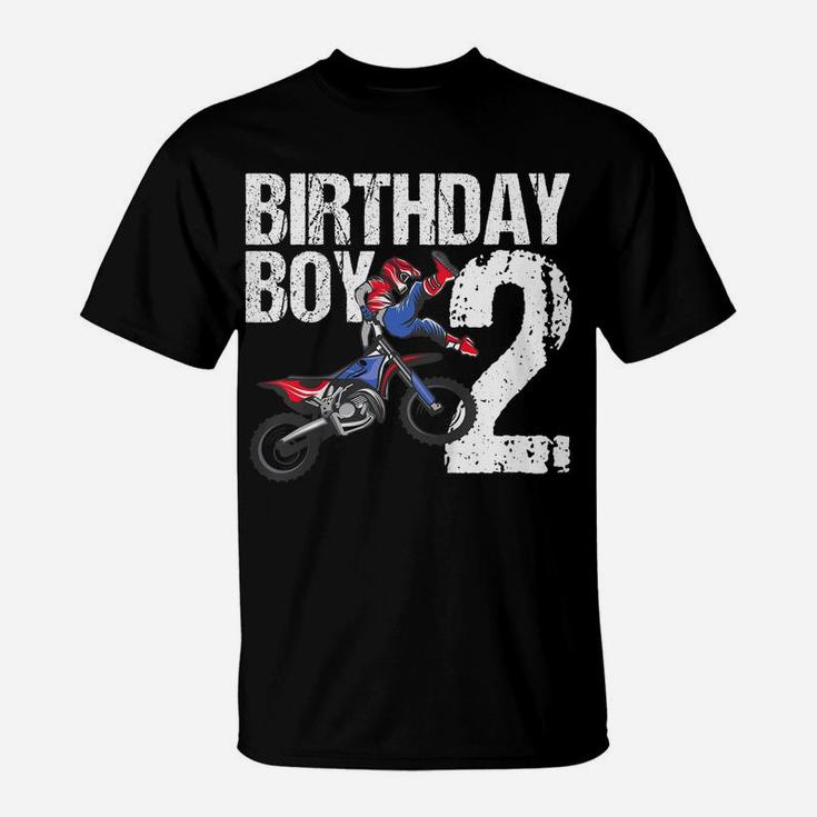 Kids 2 Year Old Dirt Bike Birthday Party Motocross Mx 2Nd Gift T-Shirt