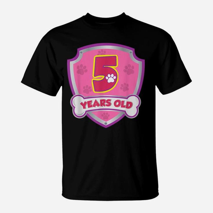 Kids 5 Year Old 5Th Birthday Patrol Party Boys Girls T-Shirt