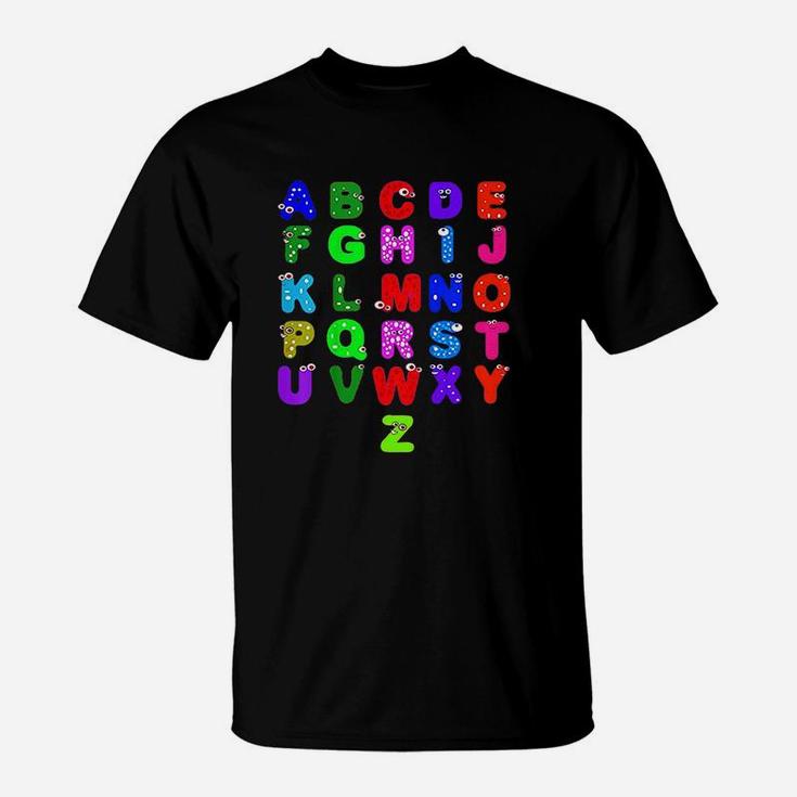 Kids Abc Alphabet Awesome Letters Colorful Learning T-Shirt