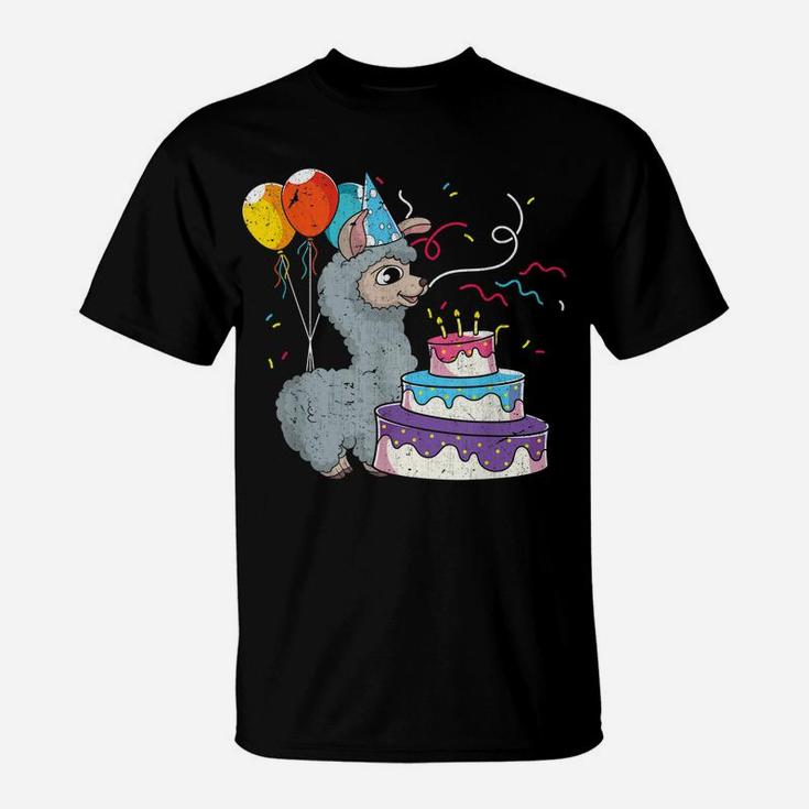 Kids Birthday Party Alpaca Animal Llama Lover Cute Llama T-Shirt