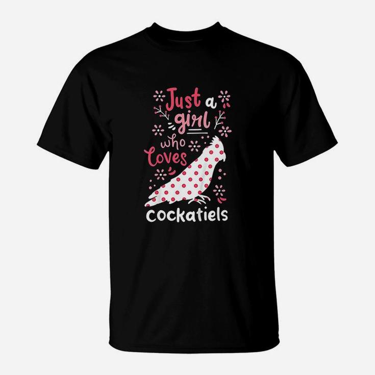 Kids Cockatiel Just A Girl Cockatiels Gift T-Shirt