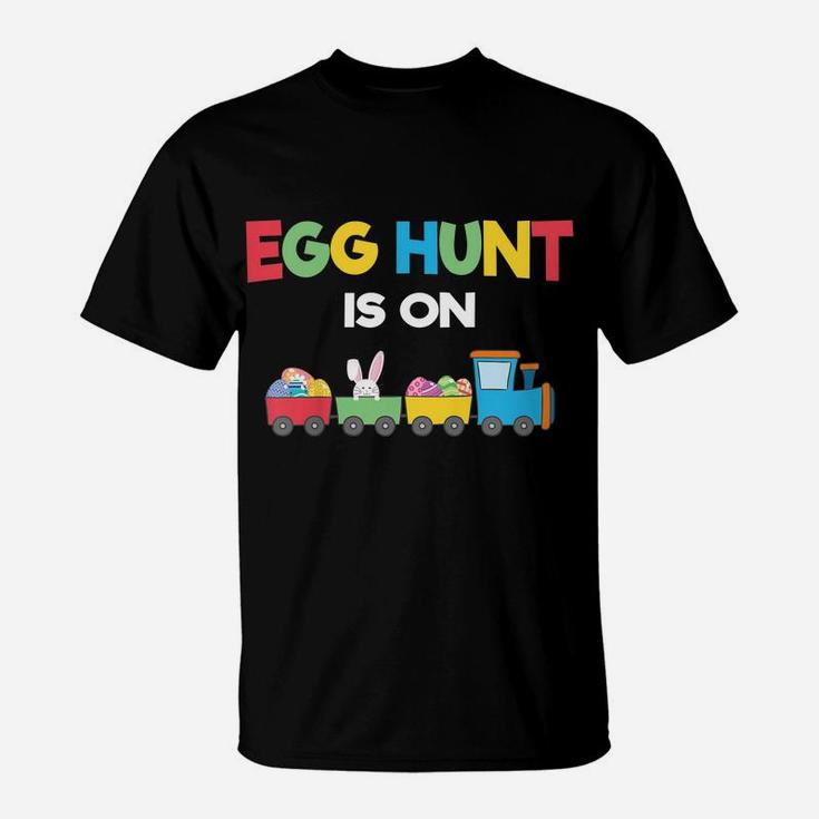 Kids Egg Hunt Is On Kids Tractor Toy Easter Bunny Hunting Costume T-Shirt