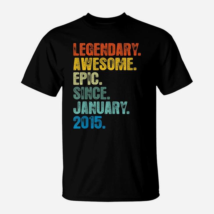 Kids Epic Since January 2015 5Th Birthday Gift 5 Yrs Old T-Shirt