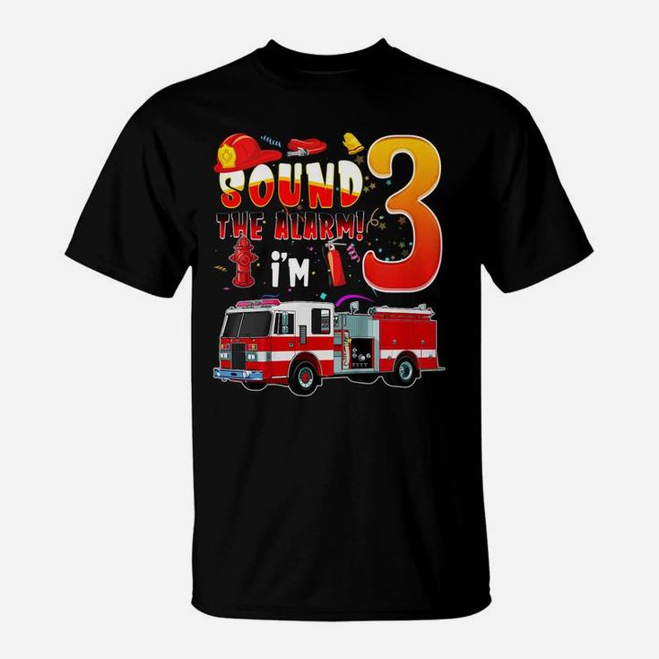 Kids Kids Fire Truck 3Rd Birthday Boy 3 Year Old Firefighter T-Shirt