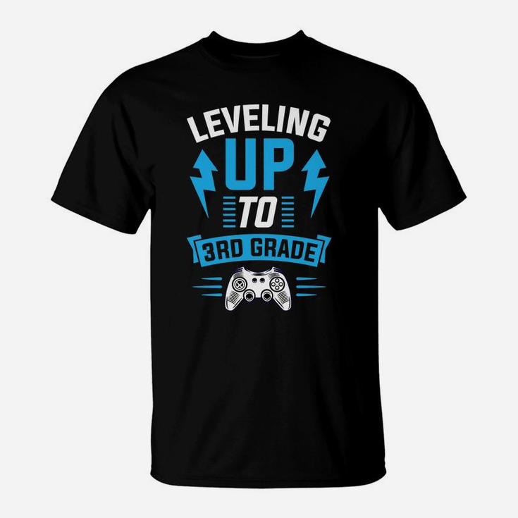 Kids Leveling Up To 3Rd Grade Third Cool Gamer Christmas Gift T-Shirt