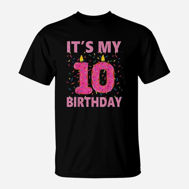 Kids Sweet Donut Its My 10Th Birthday 10 Yrs Old Gift T-Shirt