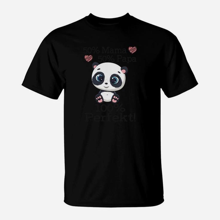 Kinder Panda Liebe T-Shirt, Süß wie Mama Stark wie Papa Design