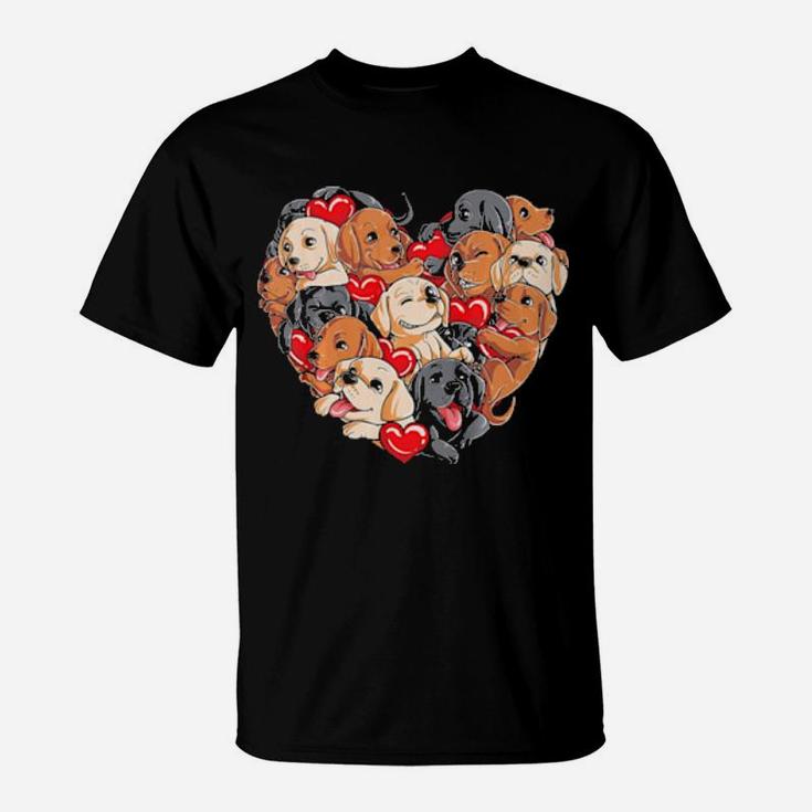 Labrador Valentines Day Dog Lover Heart T-Shirt