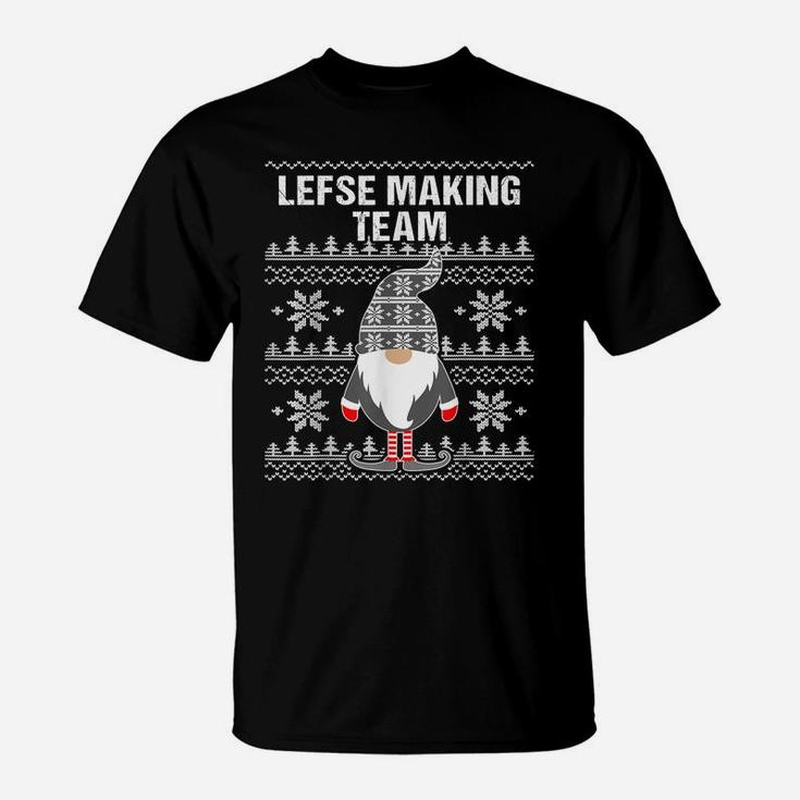 Lefse Making Team Christmas Tomte Gnome Ugly Christmas T-Shirt