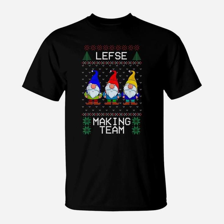 Lefse Making Team, Nordic Christmas Tomte Gnome Xmas Women T-Shirt