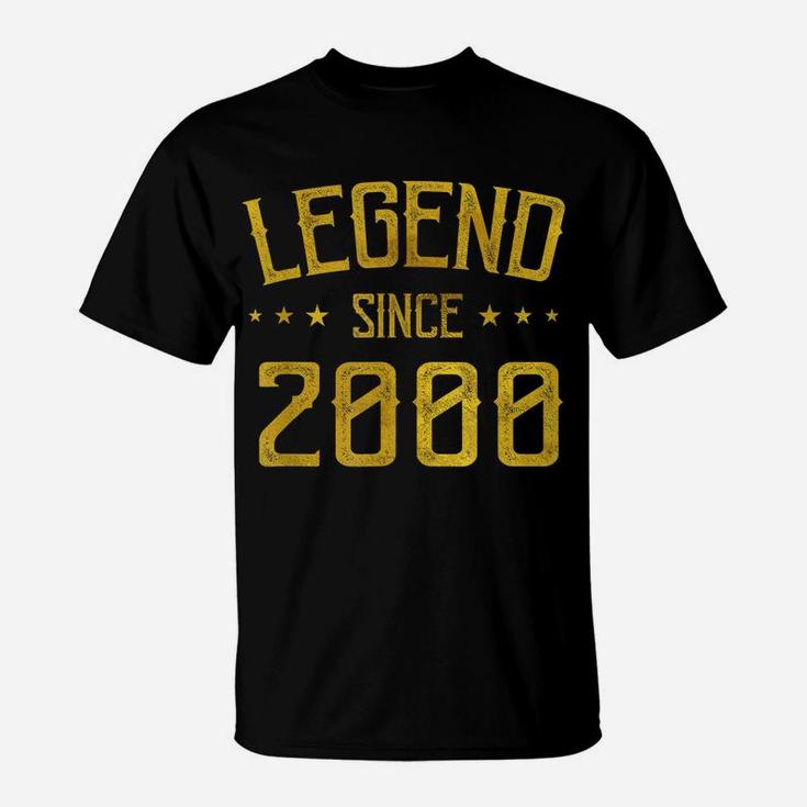 Legend Since 2000 Vintage 19 Yrs Old Bday 19Th Birthday Tee T-Shirt
