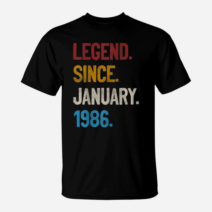 Legend Since January 1986 Tee 35Th Birthday Gifts 35 Years O T-Shirt