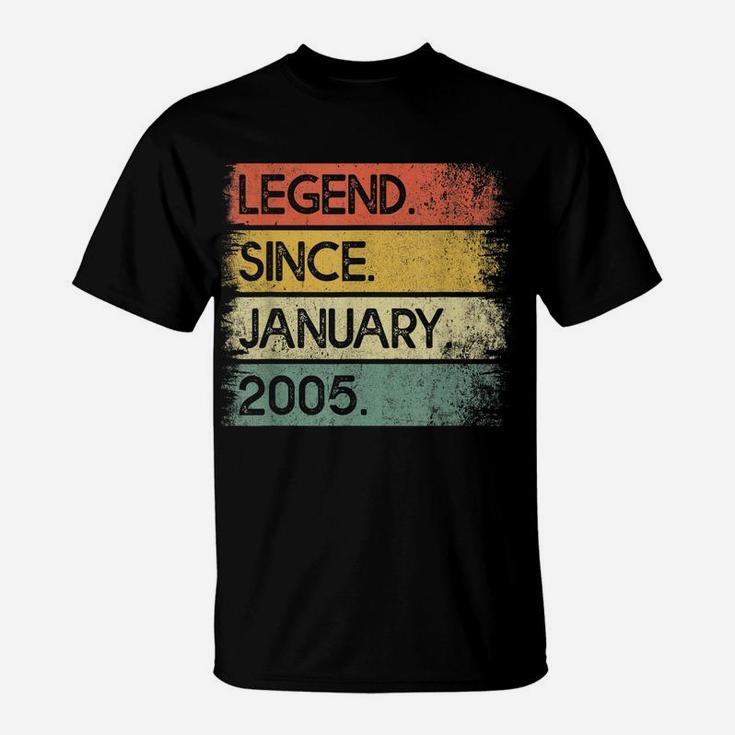 Legend Since January 2005 16Th Birthday Gifts 16 Years Old T-Shirt