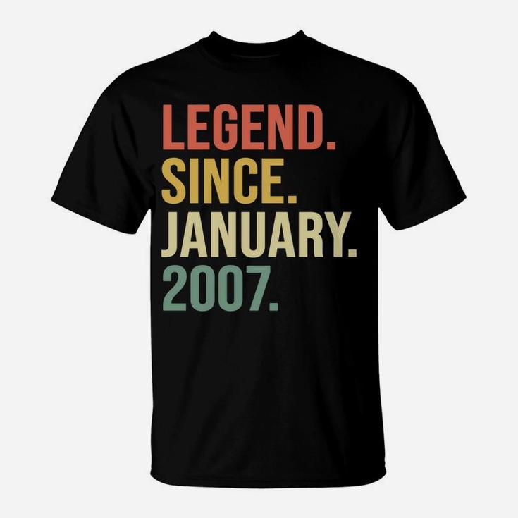 Legend Since January 2007, 13 Years Old, 13Th Birthday Gift T-Shirt