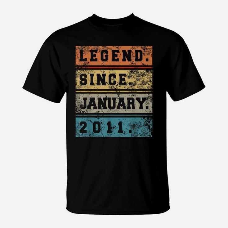 Legend Since January 2011 9 Years Old Gift Cool 9Th Birthday T-Shirt
