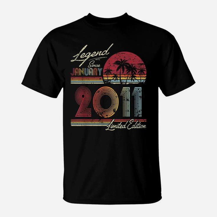 Legend Since January 2011 9Th Birthday Gift 9 Years Old T-Shirt