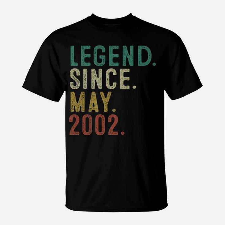 Legend Since May 2002 19Th Birthday Gift 19 Years Old Men T-Shirt