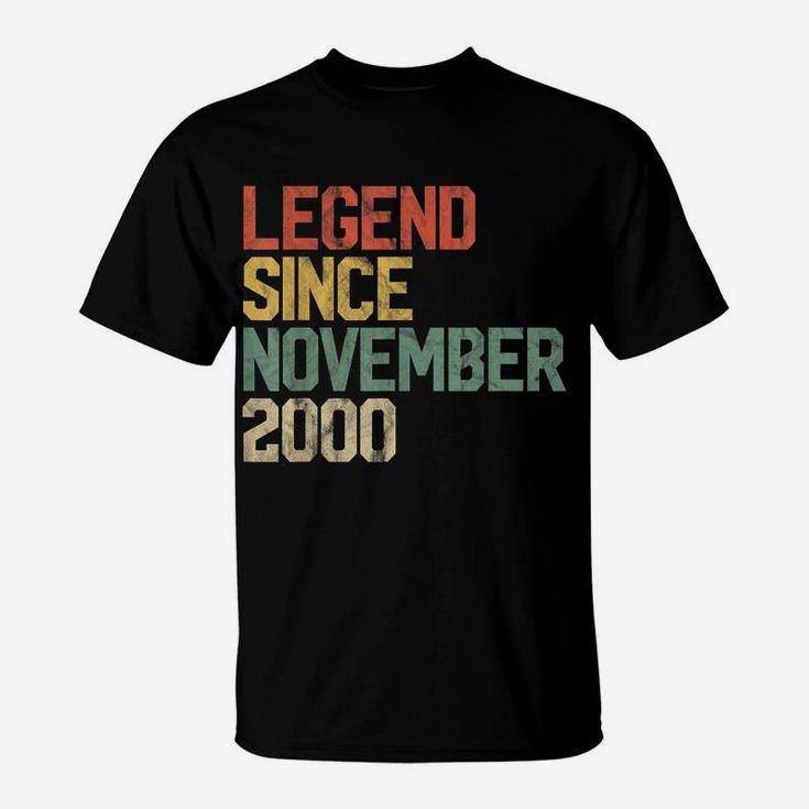 Legend Since November 2000 19Th Birthday Gift 19 Year Old T-Shirt