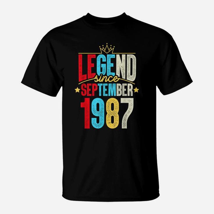 Legend Since September 1987 Bday Gifts 32Nd Birthday T-Shirt