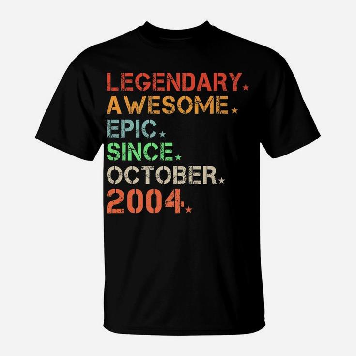 Legendary Awesome Epic Since October 2004 Retro Birthday T-Shirt