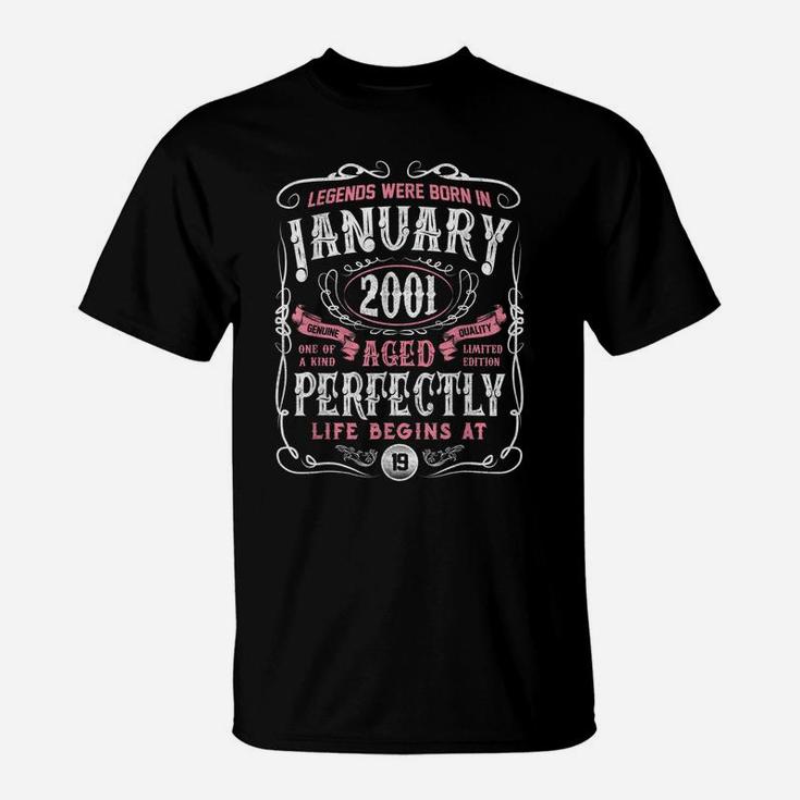 Legends Were Born In January 2001 19Th Birthday Gift T-Shirt