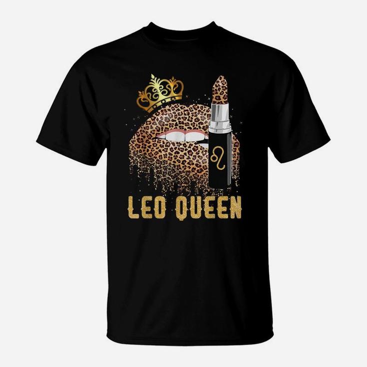 Leo Queen Leopard Lips Shirt Leo T-Shirt