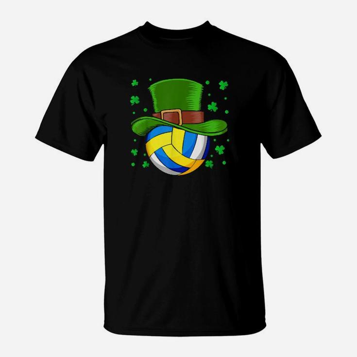 Leprechaun Hat Shamrock Irish Volleyball T-Shirt
