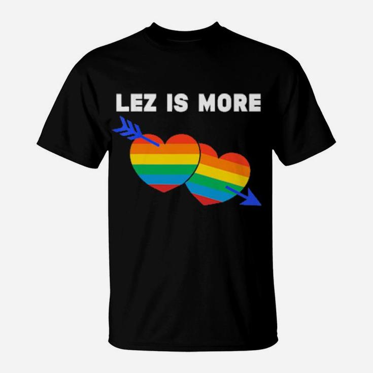 Lesbian Flag Rainbow Pride Lez Hearts Valentines Day T-Shirt