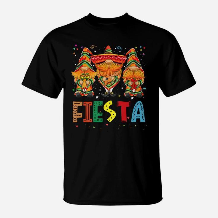 Let's Fiesta Cinco De Mayo Latin Gnomes Mexican Party Poncho T-Shirt