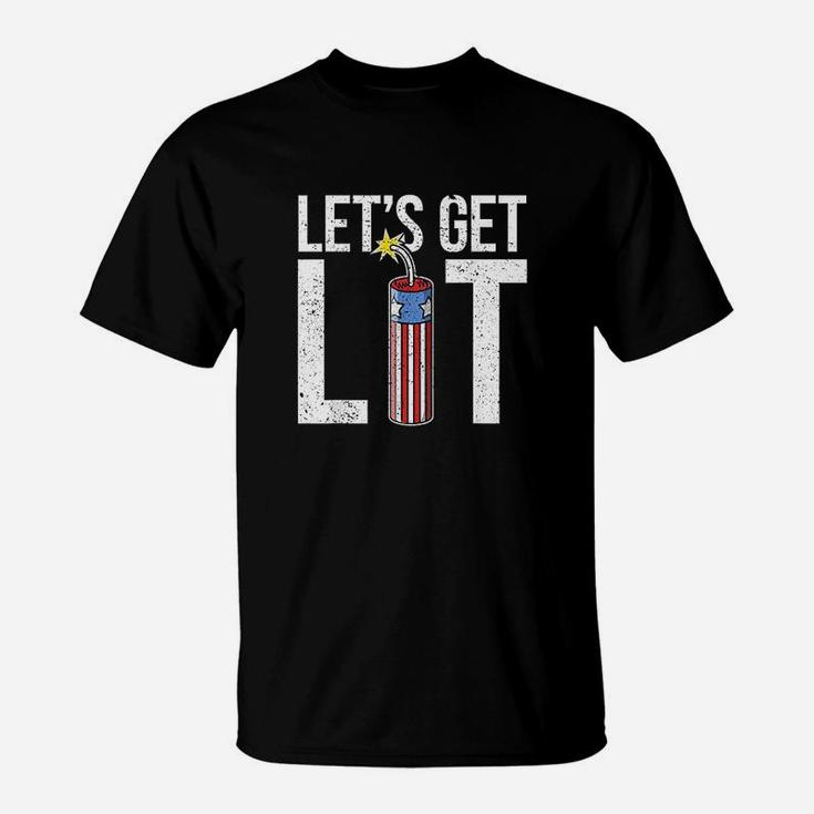Lets Get Lit Usa Flag T-Shirt