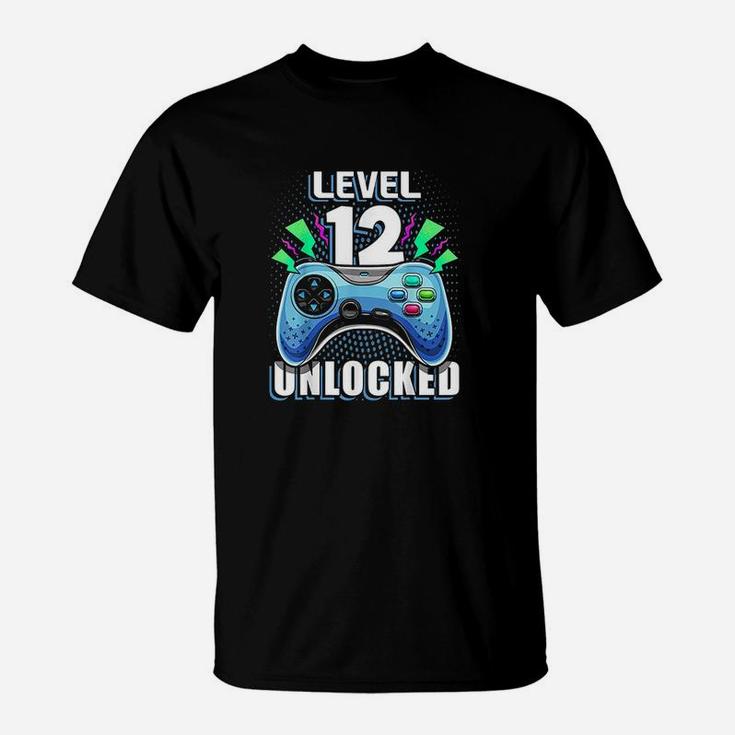 Level 12 Unlocked Video Game 12Th Birthday Gamer Gift Boys T-Shirt