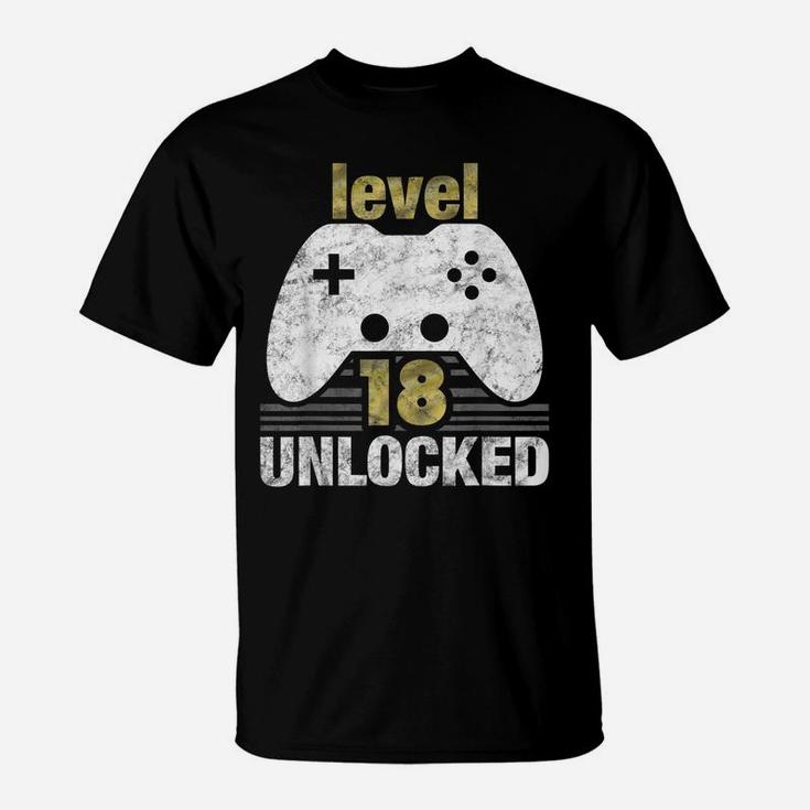 Level 18 Unlocked - 18 Year Old Gift 18Th Birthday Gamer T-Shirt