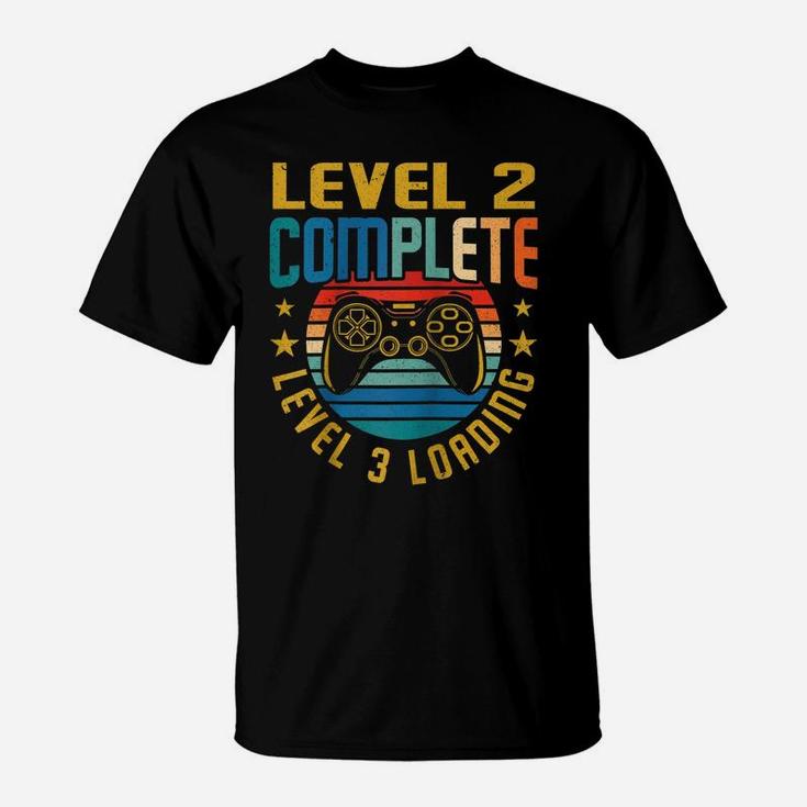 Level 2 Complete Level 3 Loading 2Nd Birthday Video Gamer Raglan Baseball Tee T-Shirt