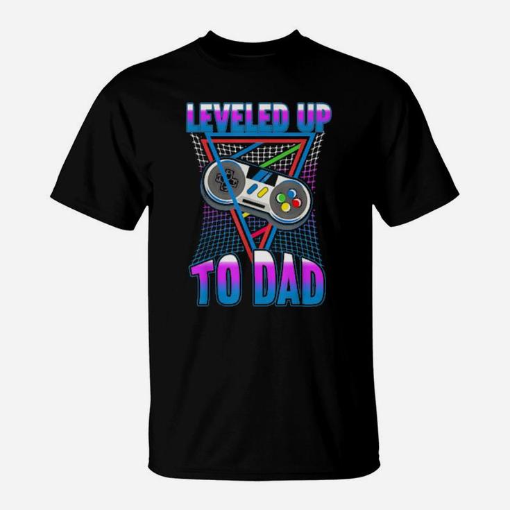 Leveled Up To Dad Gender Reveal T-Shirt