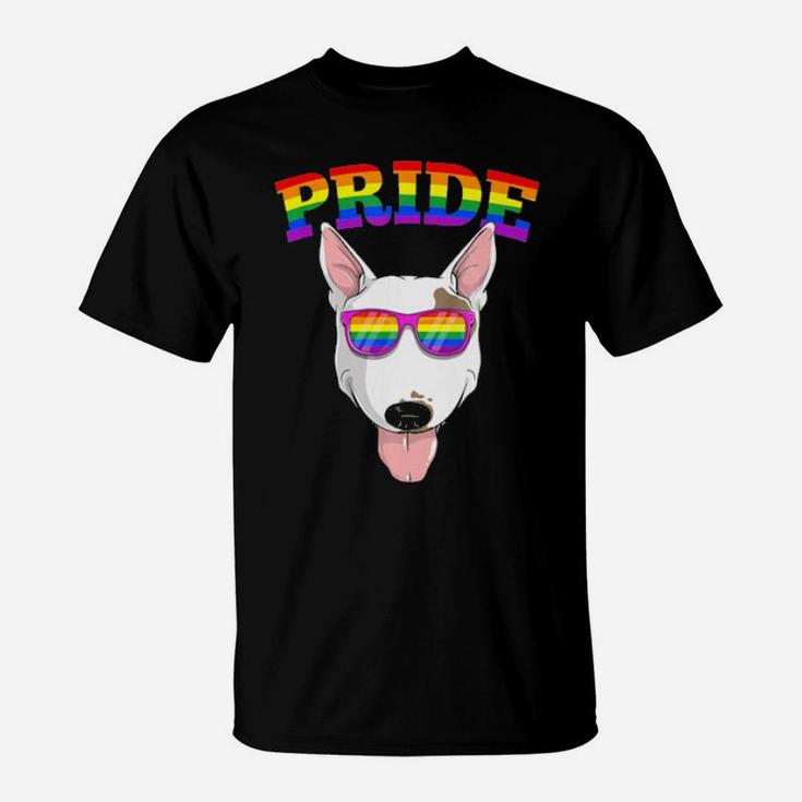 Lgbt Bull Terrier Dog Gay Pride Rainbow Lgbtq Cute Gift T-Shirt