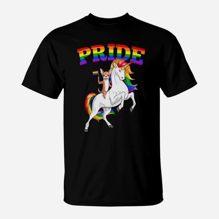 Lgbt Chihuahua Dog Unicorn Gay Pride Rainbow Lgbtq T-Shirt