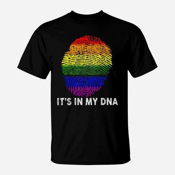 Lgbt Finger Print It's In My Dna T-Shirt