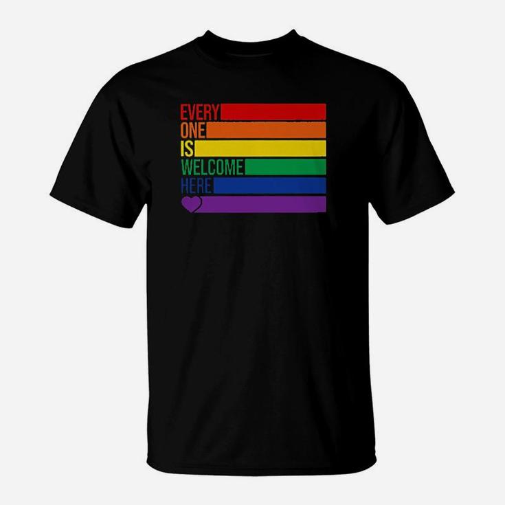 Lgbt Flag Every One Is Welcome Here T-Shirt