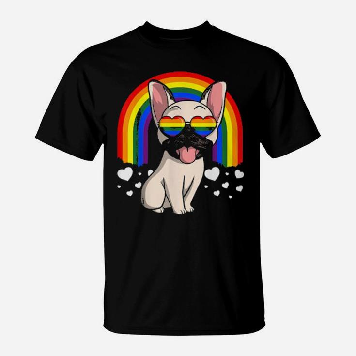 Lgbt French Bulldog Dog Gay Pride Rainbow Frenchie T-Shirt