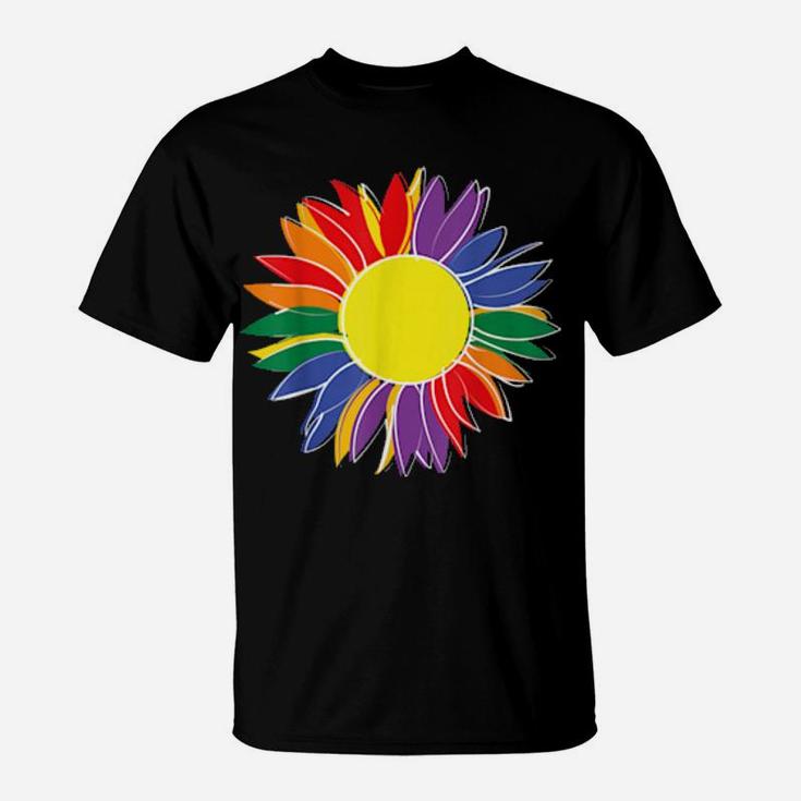 Lgbt Pride Sunflower Gay Love T-Shirt