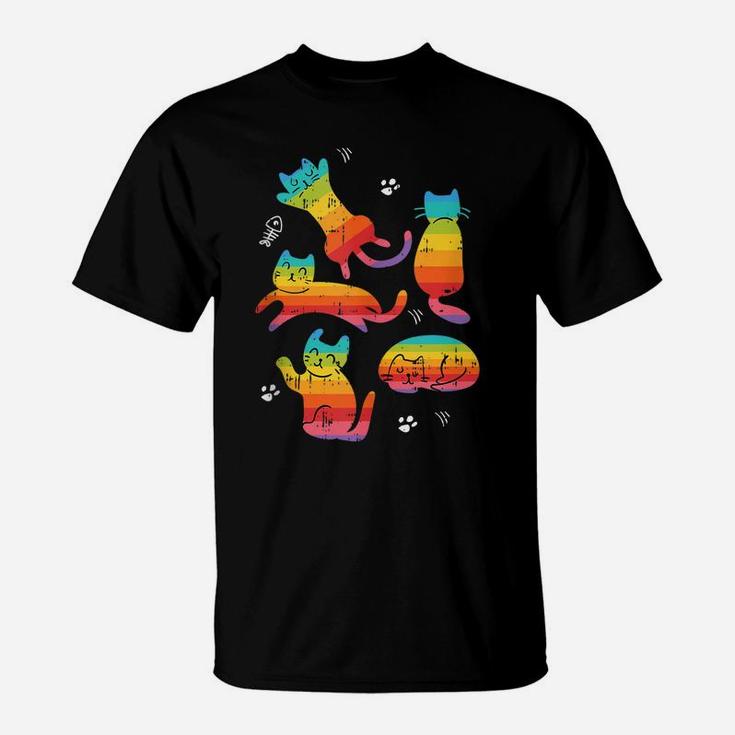 Lgbt-Q Cat Kawaii Gay Pride Rainbow Cool Animal Ally Gifts T-Shirt