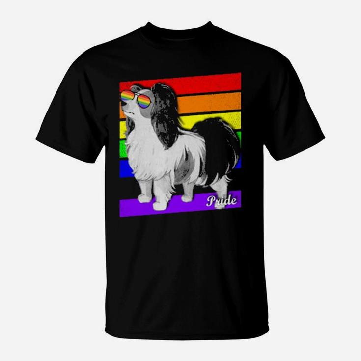 Lgbt Rainbow Flag Gay Pride Papillon T-Shirt