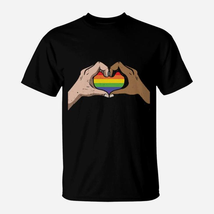 Lgbt Rainbow Heart Gay Pride Lesbian Equality Gift T-Shirt