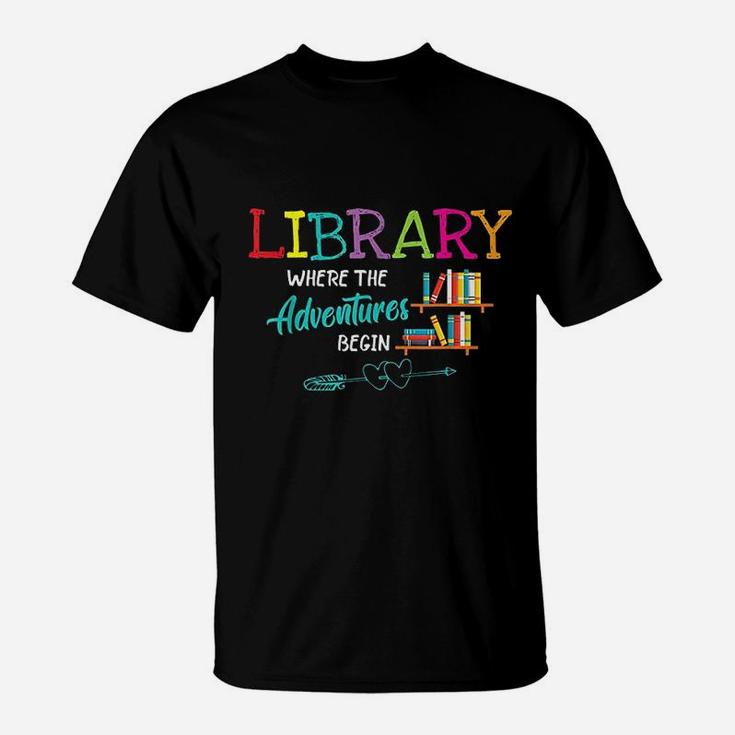 Library Books Where Adventure Begins T-Shirt