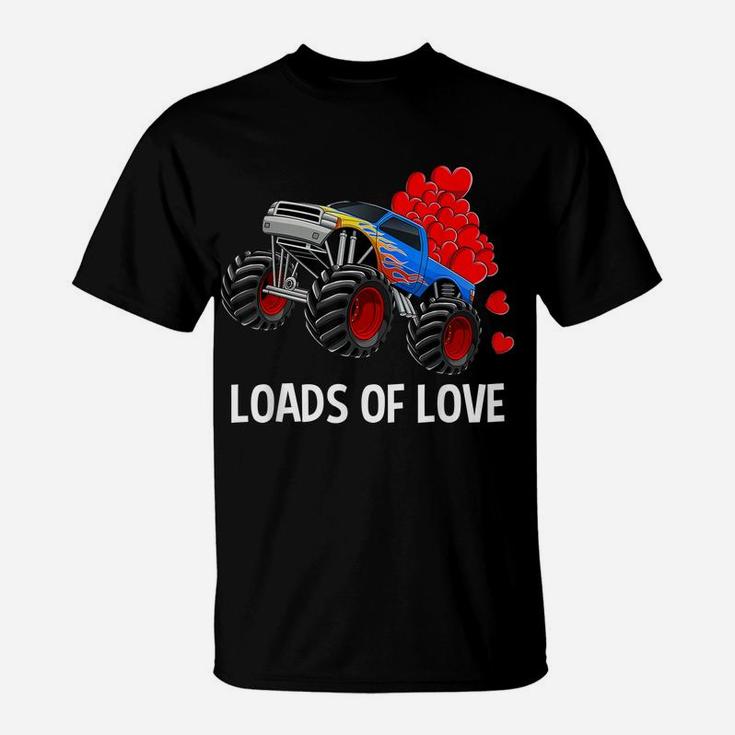 Loads Of Love - Monster Truck Valentine's Day Gift Boys Kids T-Shirt