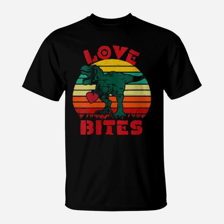 Love Bites Dinosaur Trex Valentines Day T-Shirt