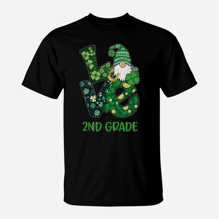 Love Gnome 2Nd Grade St Patricks Day Teacher Or Student T-Shirt