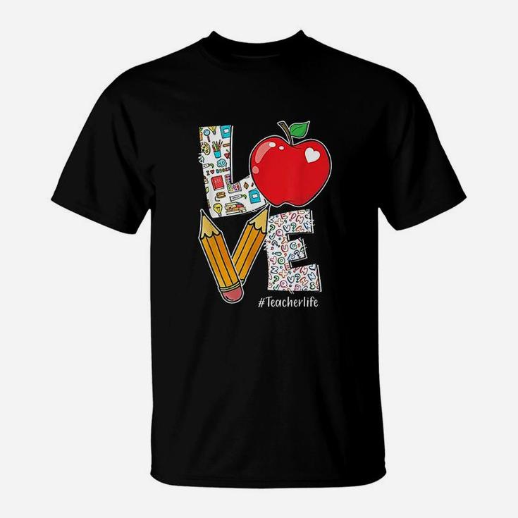 Love Teacher Life Apple Pencil T-Shirt