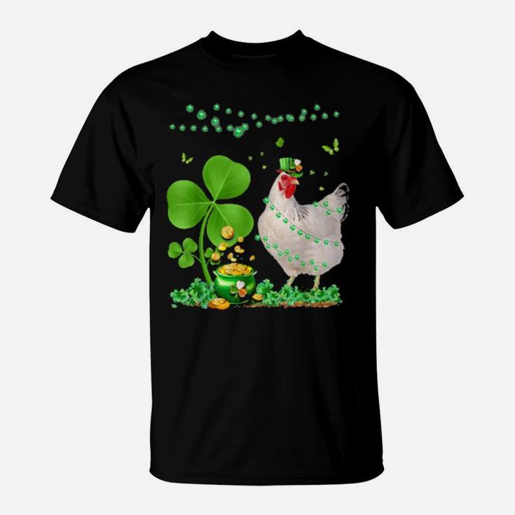 Lucky Chicken Shamrock Saint Patricks Day Irish T-Shirt