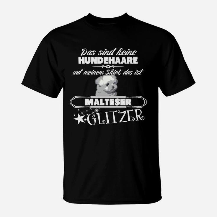 Lustiges Malteser Glitzer T-Shirt für Hundefreunde